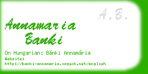 annamaria banki business card